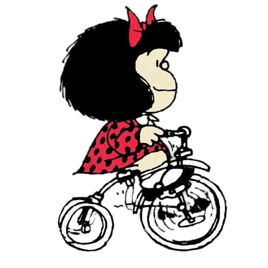 mafalda en bici